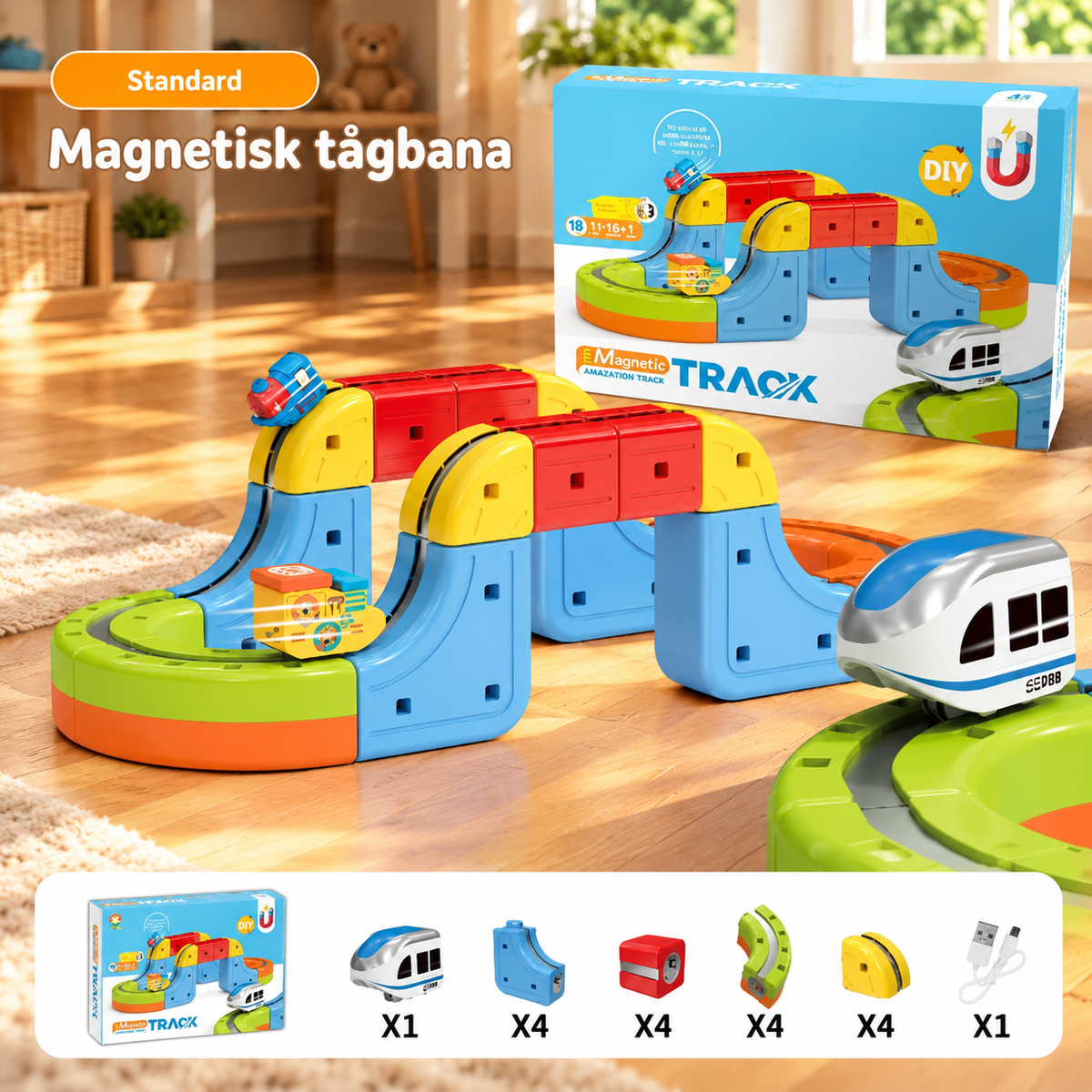 Magnetisk bilbana för barn – Standard
