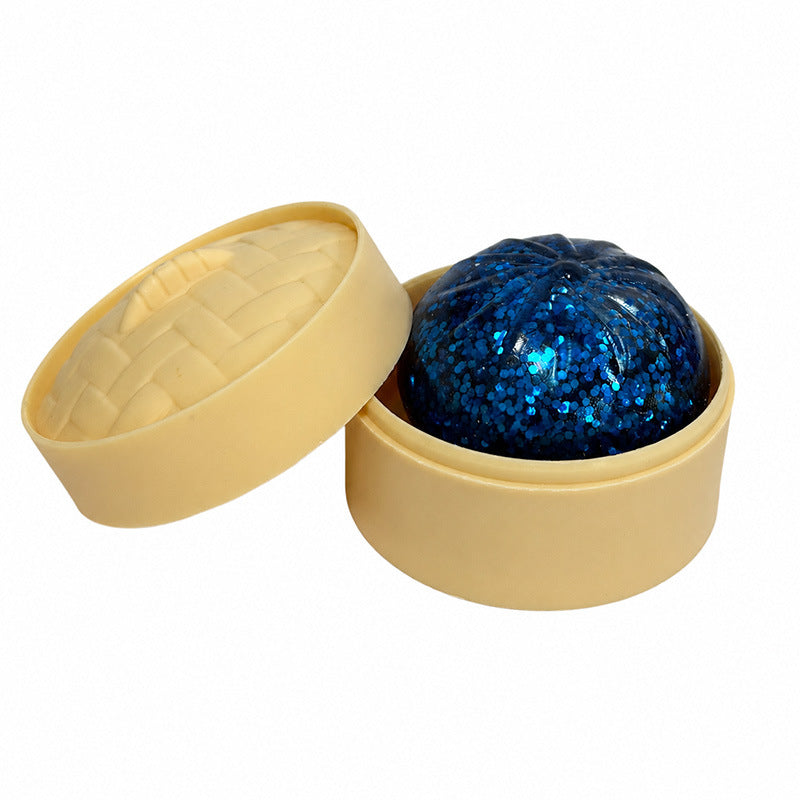 Squishy dumpling – blå glitter