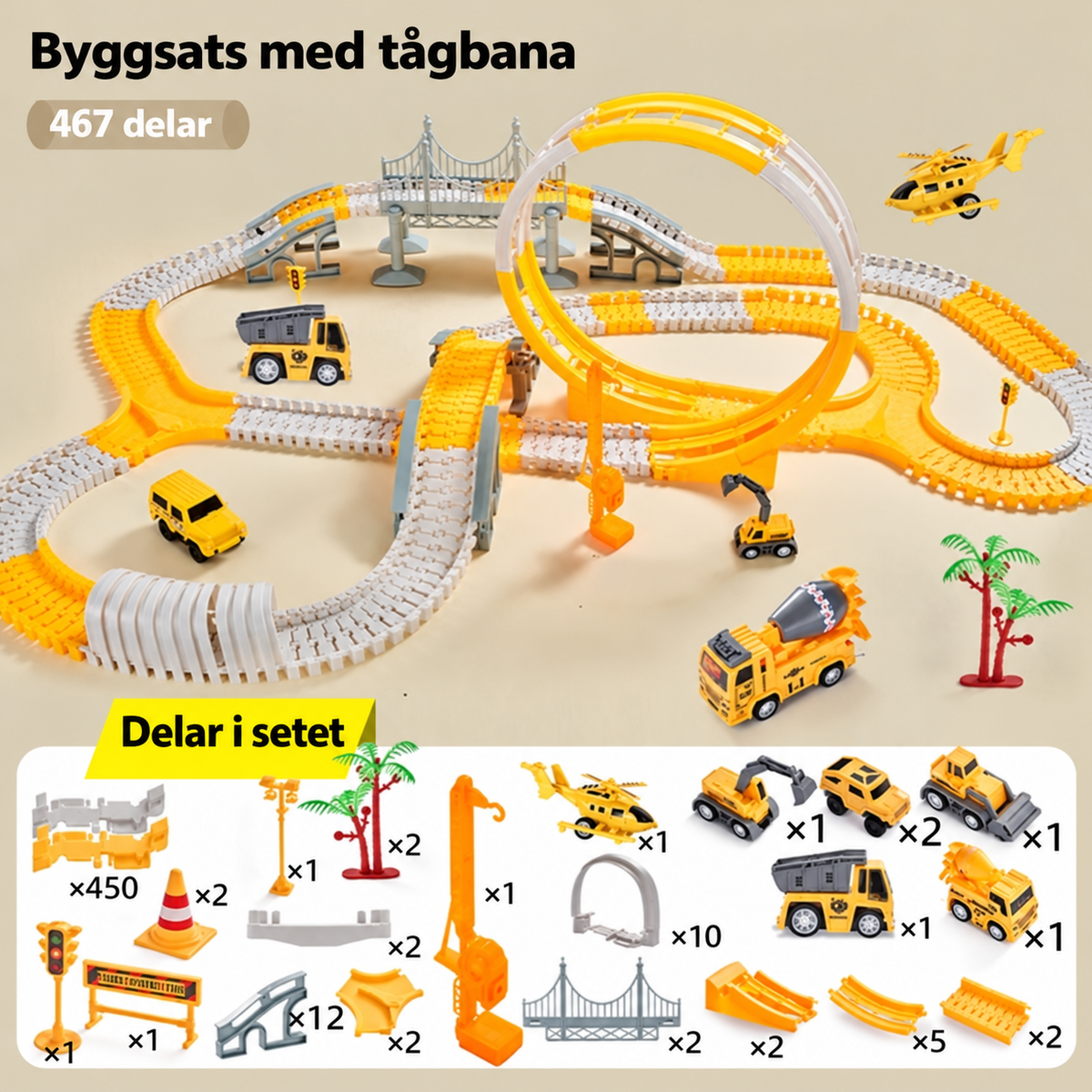 Bilbana med elbilar – 467 delar