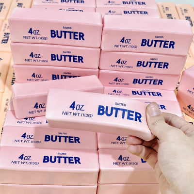 Rosa butter squishy som kläms i handen