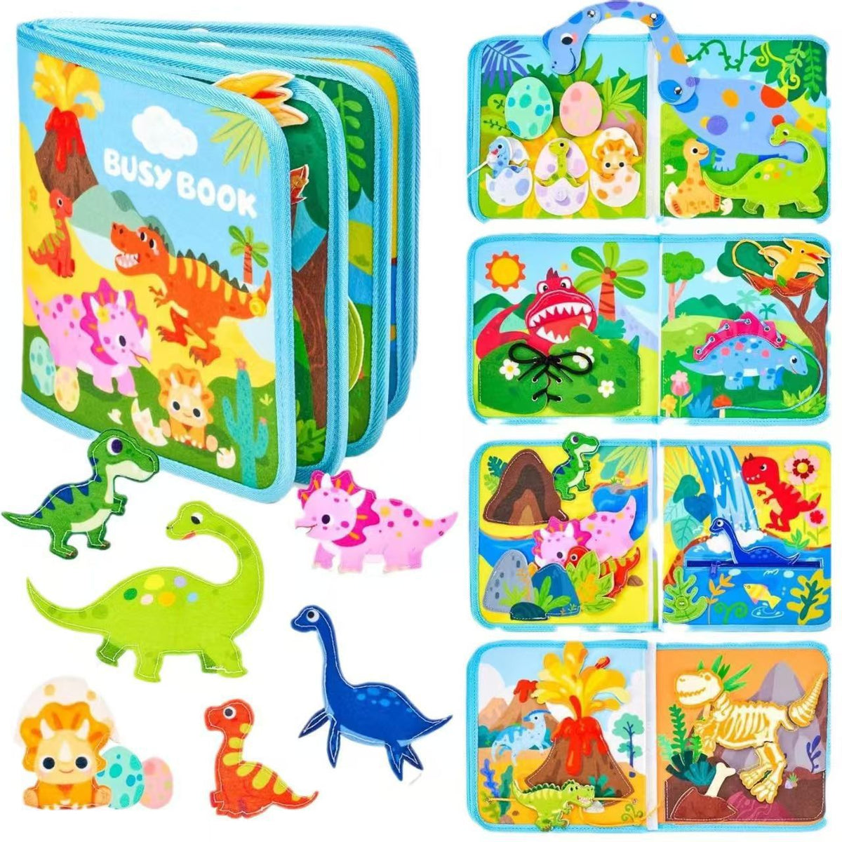 Filtbok för barn – Dinosaurier