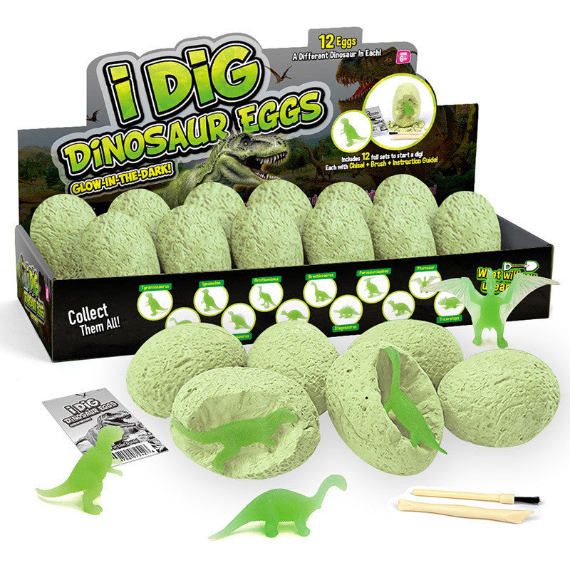 Gräv-ägg för barn 12-pack – gröna dinosaurieägg