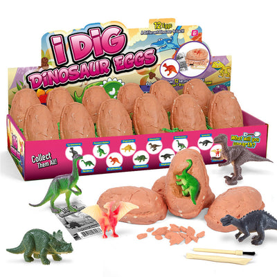 Gräv-ägg för barn 12-pack – rosa dinosaurieägg