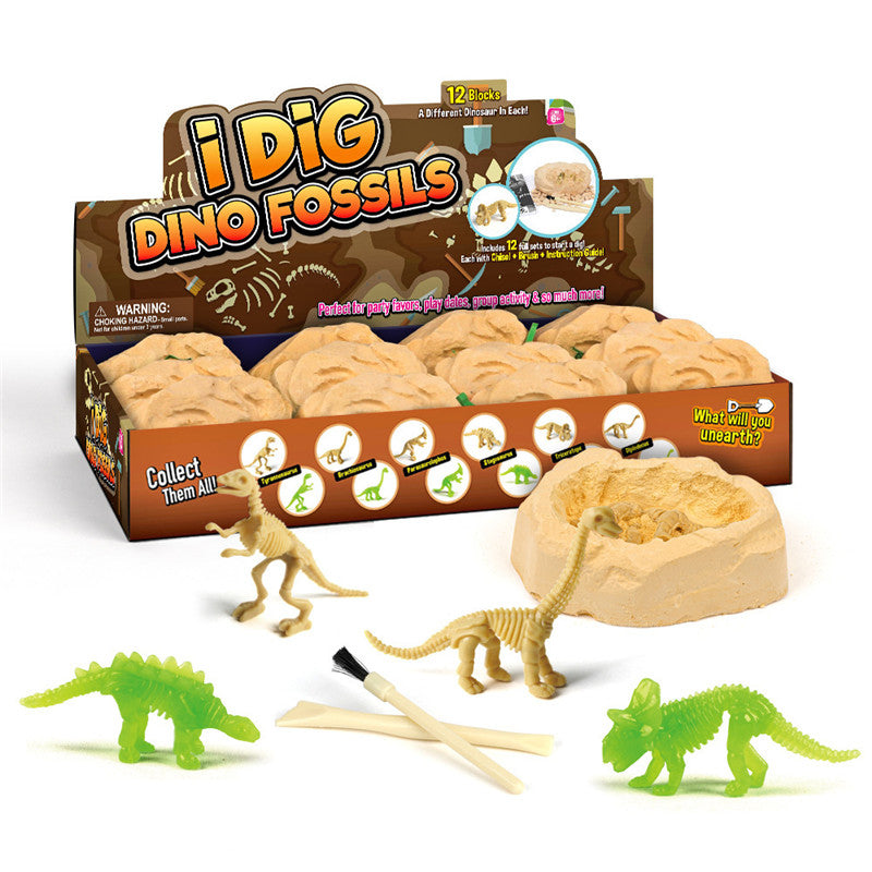 Gräv-ägg för barn 12-pack – Dinosauriefossil