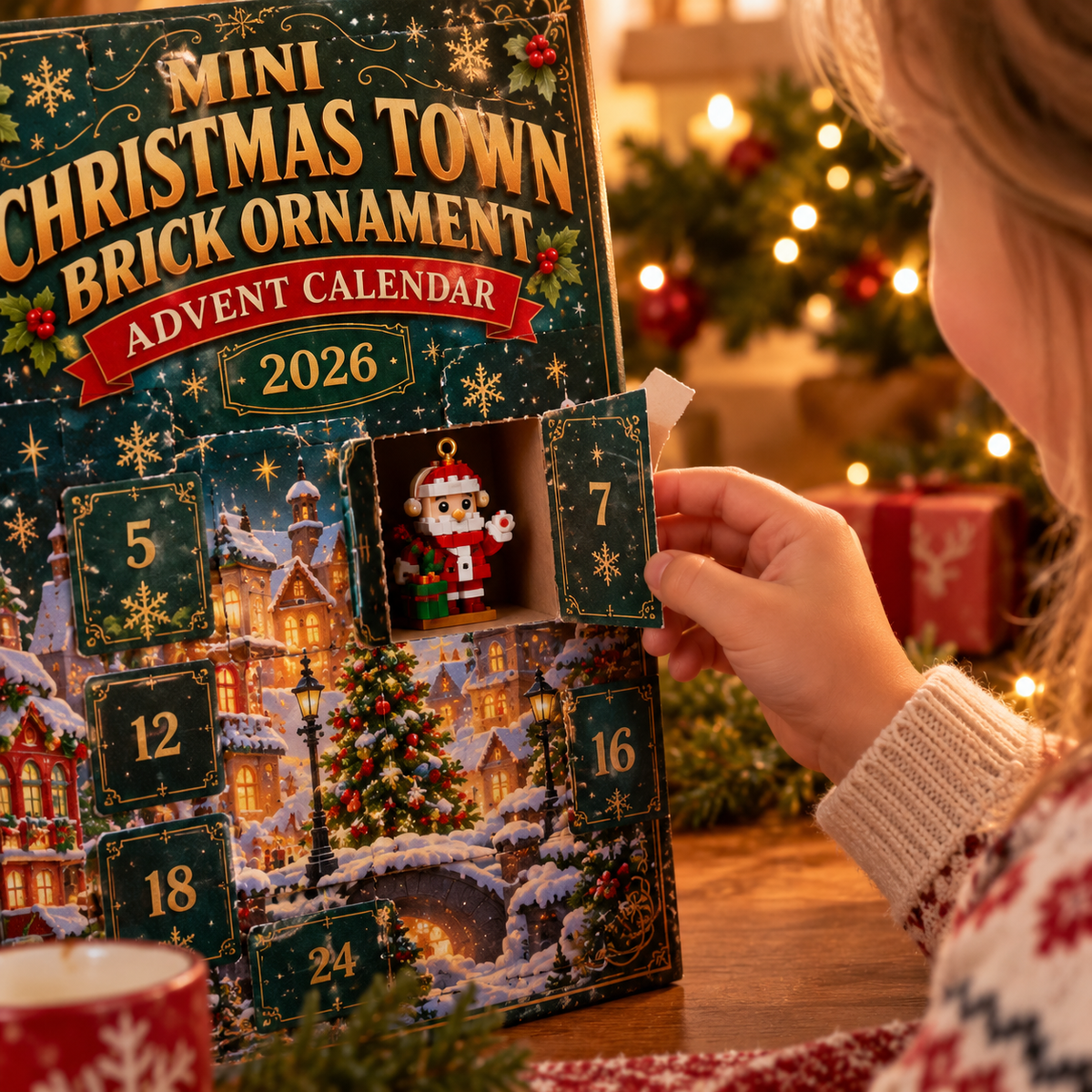 Adventskalender Julby med julfigur