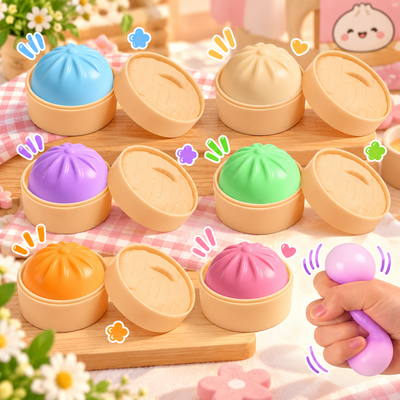 Squishy dumplings 12-pack i bambukorgar